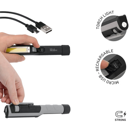 HELLA 357300101 Hella VALUEFIT UPL150 Rechargeable Pen Flashlight, 150 Lumen LED, Compact Design, Rotating Clip with Magnet