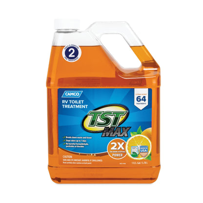 CAMCO 41197 Camco TST MAX Camper/RV Toilet Treatment - Features Septic Safe Formula & Stops Odors Up to 7 Days - Orange Scent, 1-Gallon (41197)