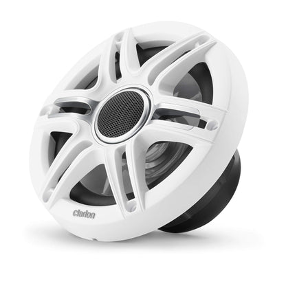 CLARION 010-03047-00 Clarion CMSP-651-SWG Premium 6.5-inch Coaxial Marine Speakers, 50W RMS, with White & Gray Metallic Grilles
