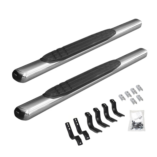 GO RHINO 684404552PS Go Rhino 4" OE Xtreme Sidesteps & Brackets | Stainless Steel, Polished | 684404552PS | Fits 2007-2019 Chevrolet Silverado & GMC Sierra 1500, 2500HD, 3500HD Standard Cab (See Description)