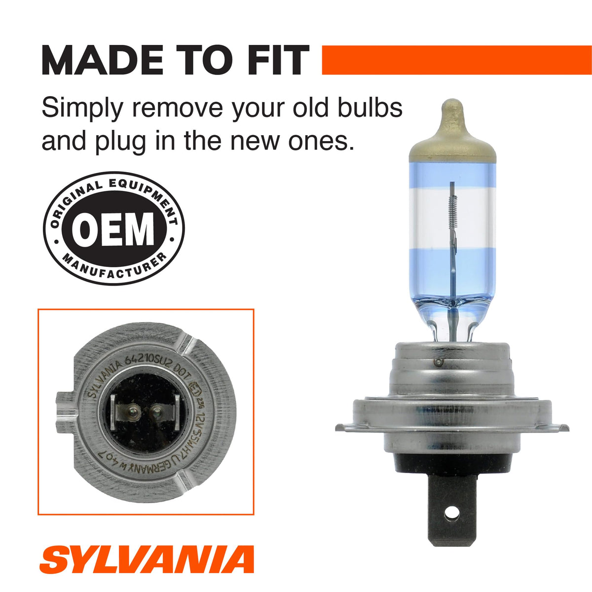 SYLVANIA 35624 SYLVANIA H7 SilverStar Ultra Halogen Headlight Replacement Bulb, 2 Bulbs