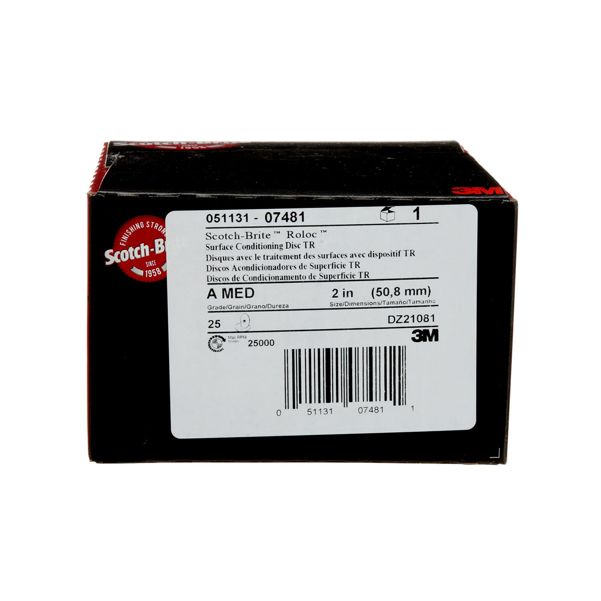 3M Scotch-Brite Roloc Surface Conditioning Disc, TR 07481, 2 in x NH A MED, 25 per box