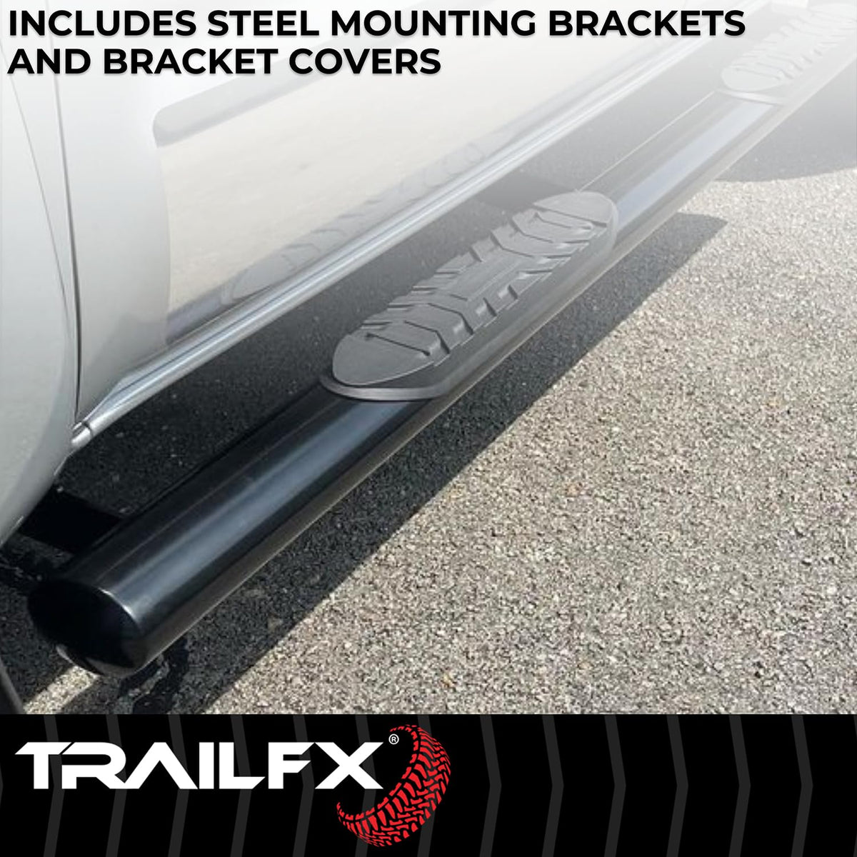 TRAILFX 2940413053 TrailFX 2940413053 Black 4" Oval Tube Side Step