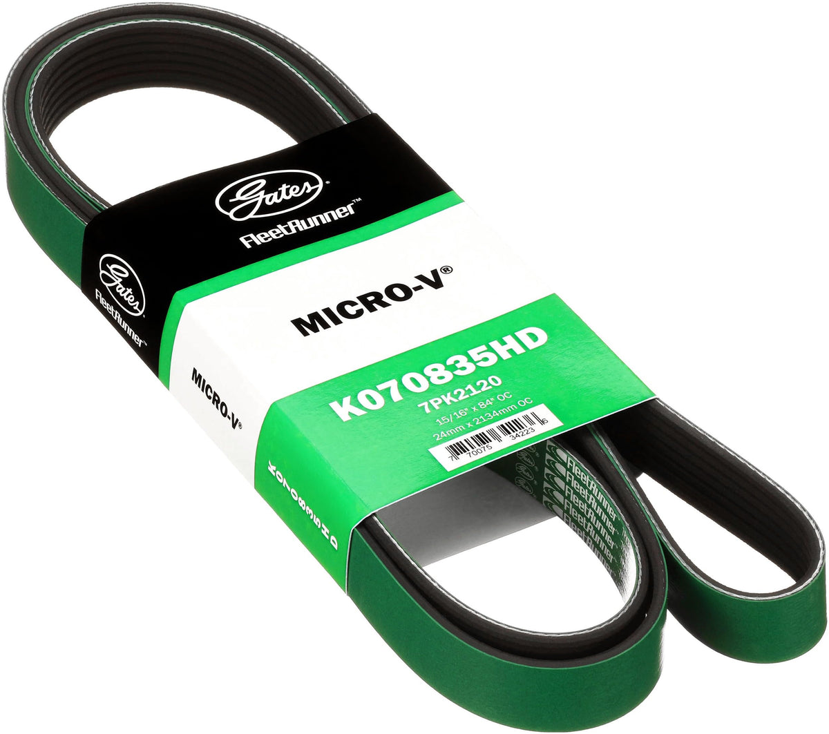 Gates K070835HD FleetRunner Micro-V Serpentine Drive Belt
