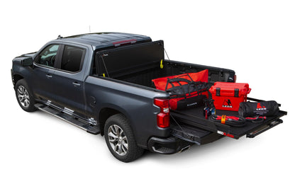 LEER 650301 LEER HF650M Quad-Folding Truck Bed Tonneau Cover, Fits Chevy Silverado and GMC Sierra, Years 2019-2024, 6'6" Truck Bed, Black