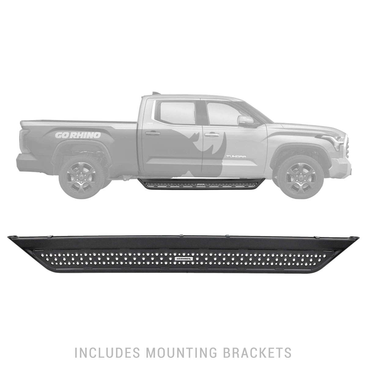GO RHINO D64436T Go Rhino Dominator Xtreme D6 SideSteps Sidestep & Brackets | Mild Steel, Textured Black | D64436T | Fits 2022-2024 Toyota Tundra Crew Max Pickup