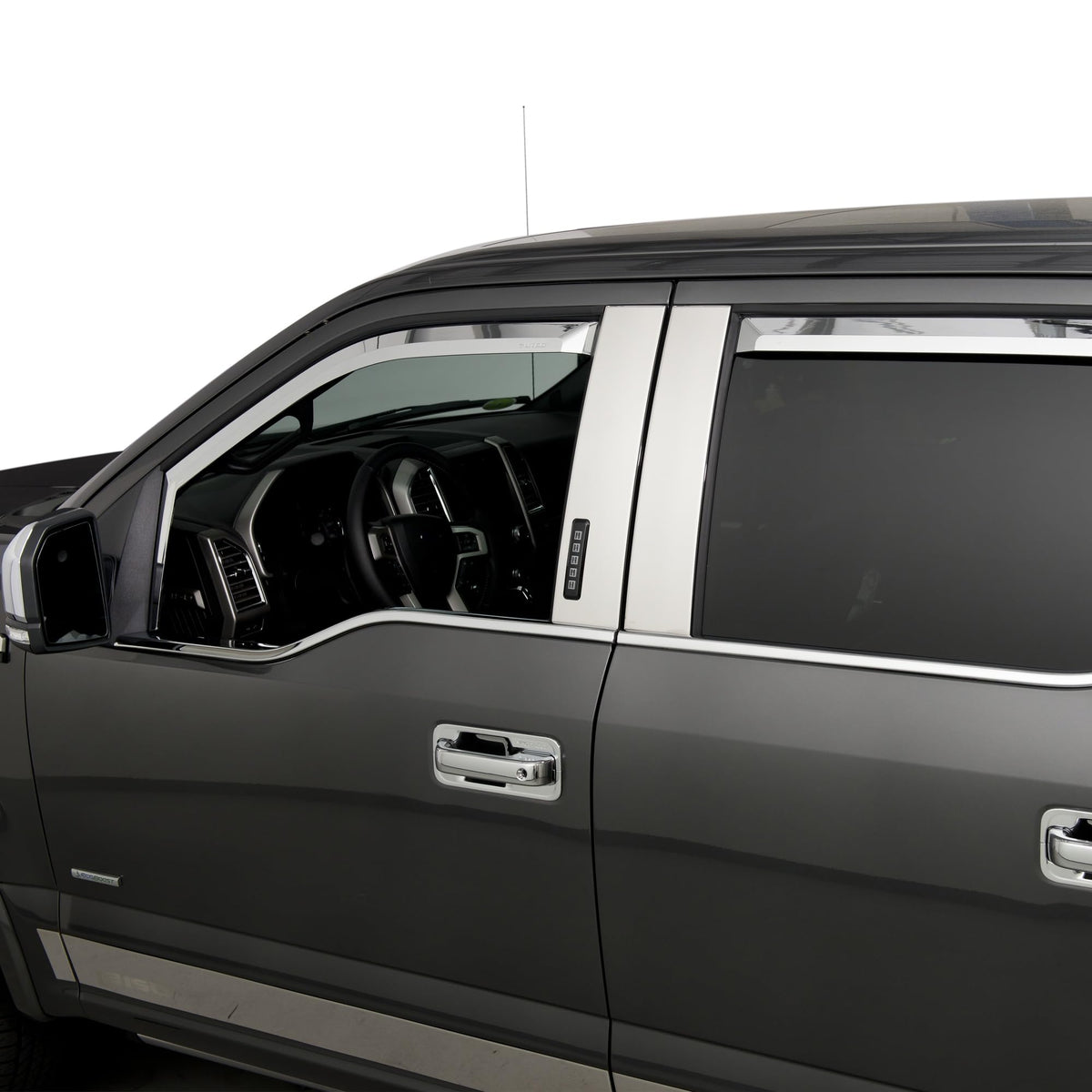 PUTCO 480065 Putco 480065 Element Chrome Window Visor in Channel 4pc