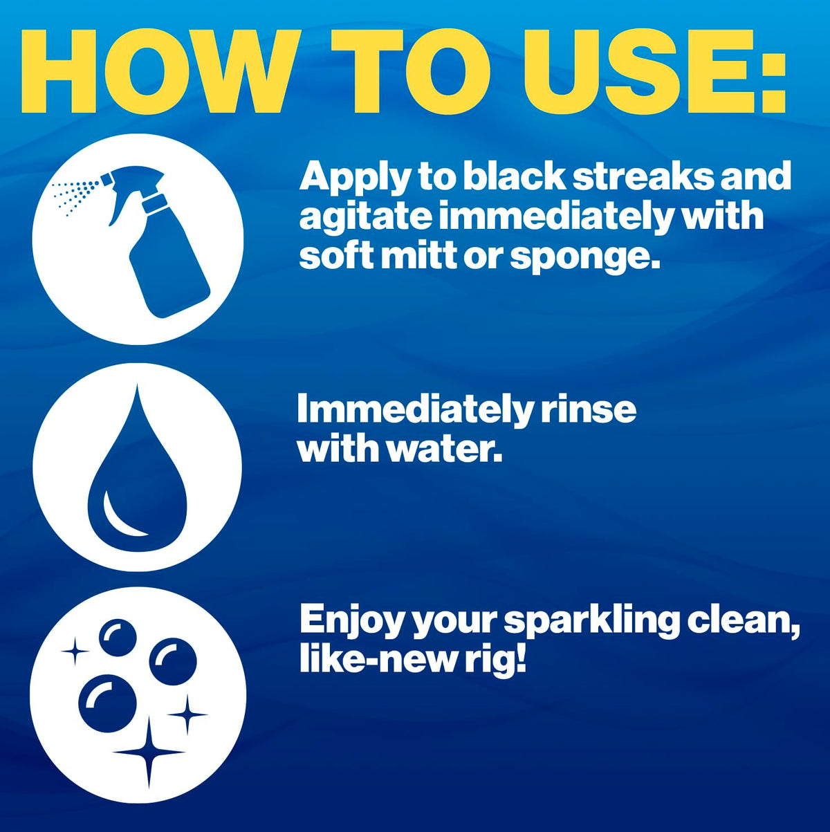WALEX WALBS32 Walex Premium RV/Marine Black Streak Remover - Powerful Exterior Cleaner for RVs, Campers, and Boats, Restores Original Shine, Removes Tough Stains & Scuff Marks, Easy Application, 32 oz