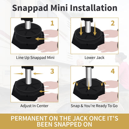 SNAPPAD MN5SP1 SnapPad Mini 5.5 Single RV Pads – Precise Fit for Travel Trailers - Compatible with Major RV Brands & Leveling Systems - for 5.5” Round Jack Feet – Accurate RV Accessories for LCI Tongue Jacks