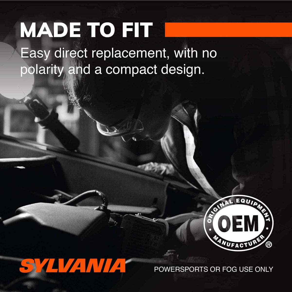 SYLVANIA H11SL.BX2 Sylvania H11 LED Powersport Headlight Bulbs for Off-Road Use or Fog Lights - 2 Pack