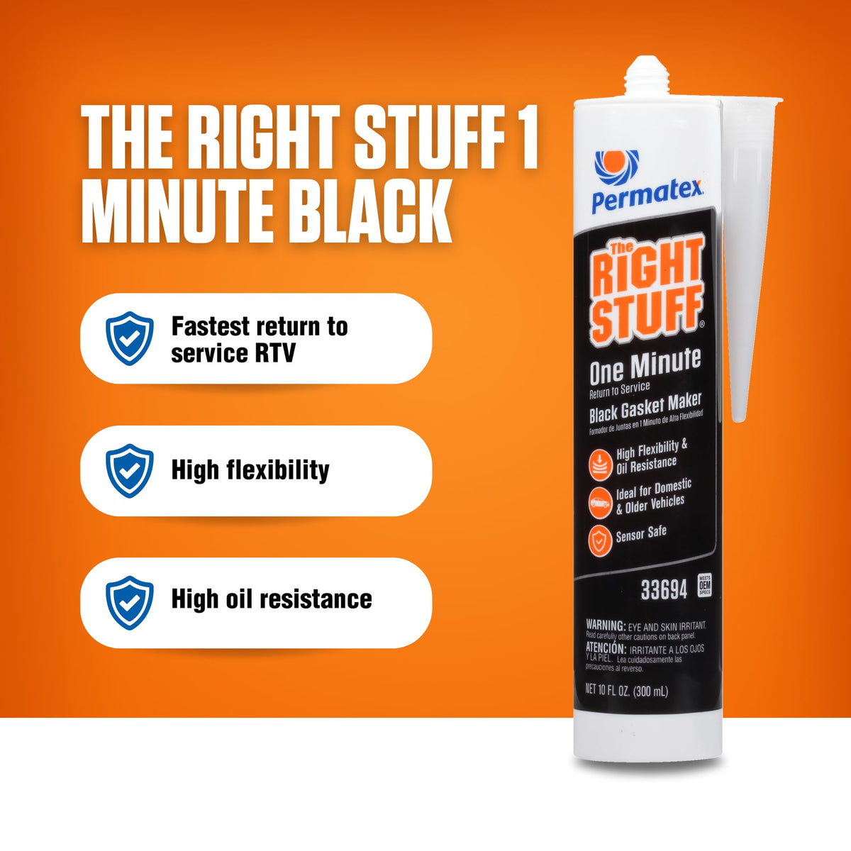 PERMATEX 33694 Permatex 33694 The Right Stuff Gasket Maker, 10.1 oz., Black