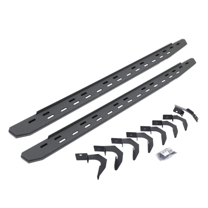GO RHINO 69623580ST Go Rhino RB30 Slim Running Boards & Brackets – Galvanized Steel, Protective Bedliner Coating – 69623580ST – Fits 2015-2024 Chevrolet Colorado & GMC Canyon Crew Cab Pickup