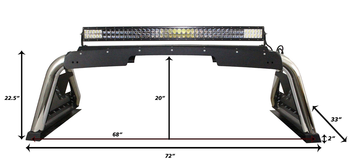 GO RHINO 911600T Go Rhino Sport Bar 2.0 w/Power Actuated Retractable Light Mount | Mild Steel, Textured Black | 911600T | Fits 2015-2024 Ford F-150 & Other Full Size Trucks (See Description)