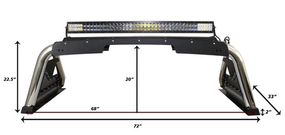 GO RHINO 911600T Go Rhino Sport Bar 2.0 w/Power Actuated Retractable Light Mount | Mild Steel, Textured Black | 911600T | Fits 2015-2024 Ford F-150 & Other Full Size Trucks (See Description)
