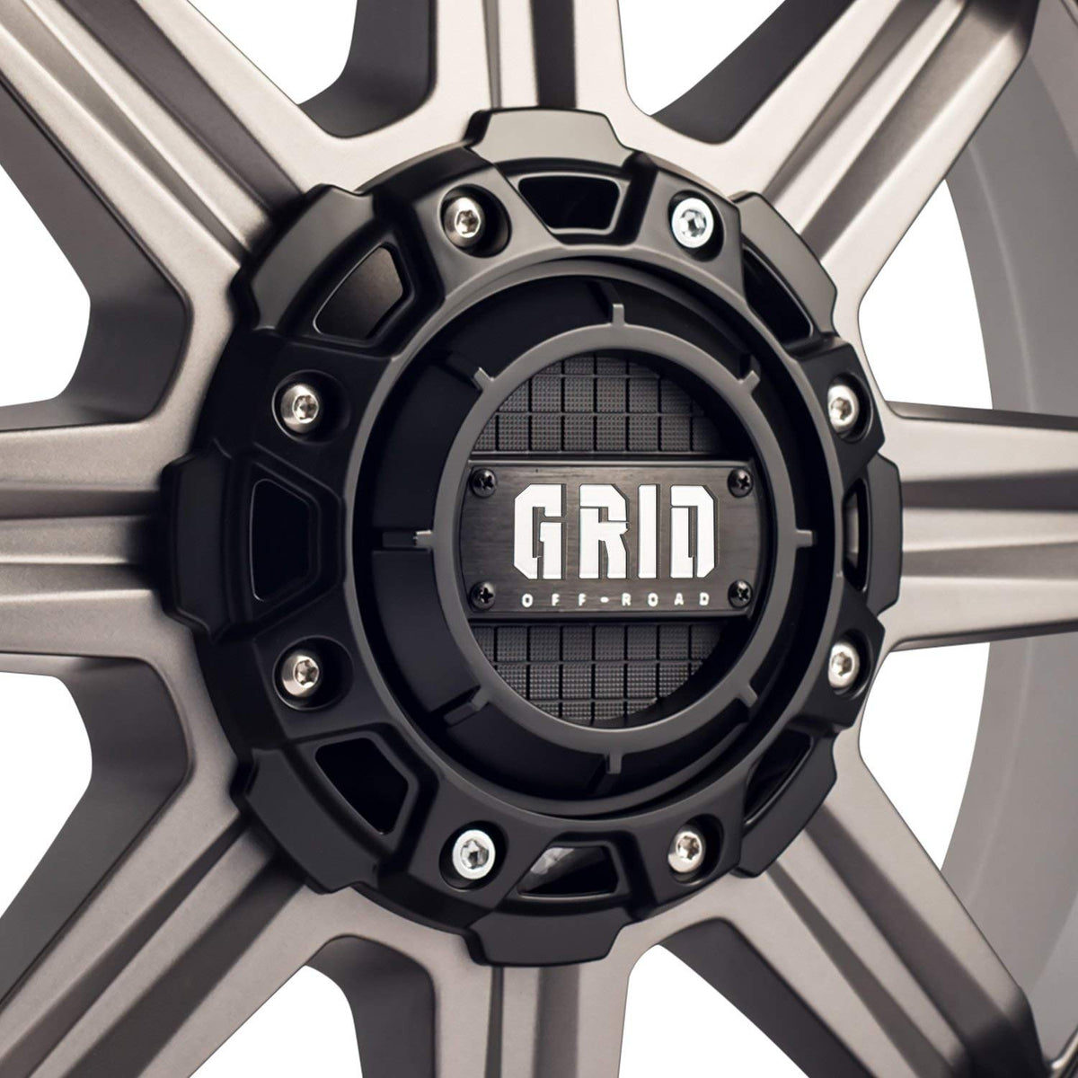 Grid Wheels GD10-20090052A1587 Grid Off-Road GD10 Custom Wheel - 20" x 9", 15 Offset, 5x127 Bolt Pattern, 87.1mm Hub - Matte Antracite with Black Lip Rim