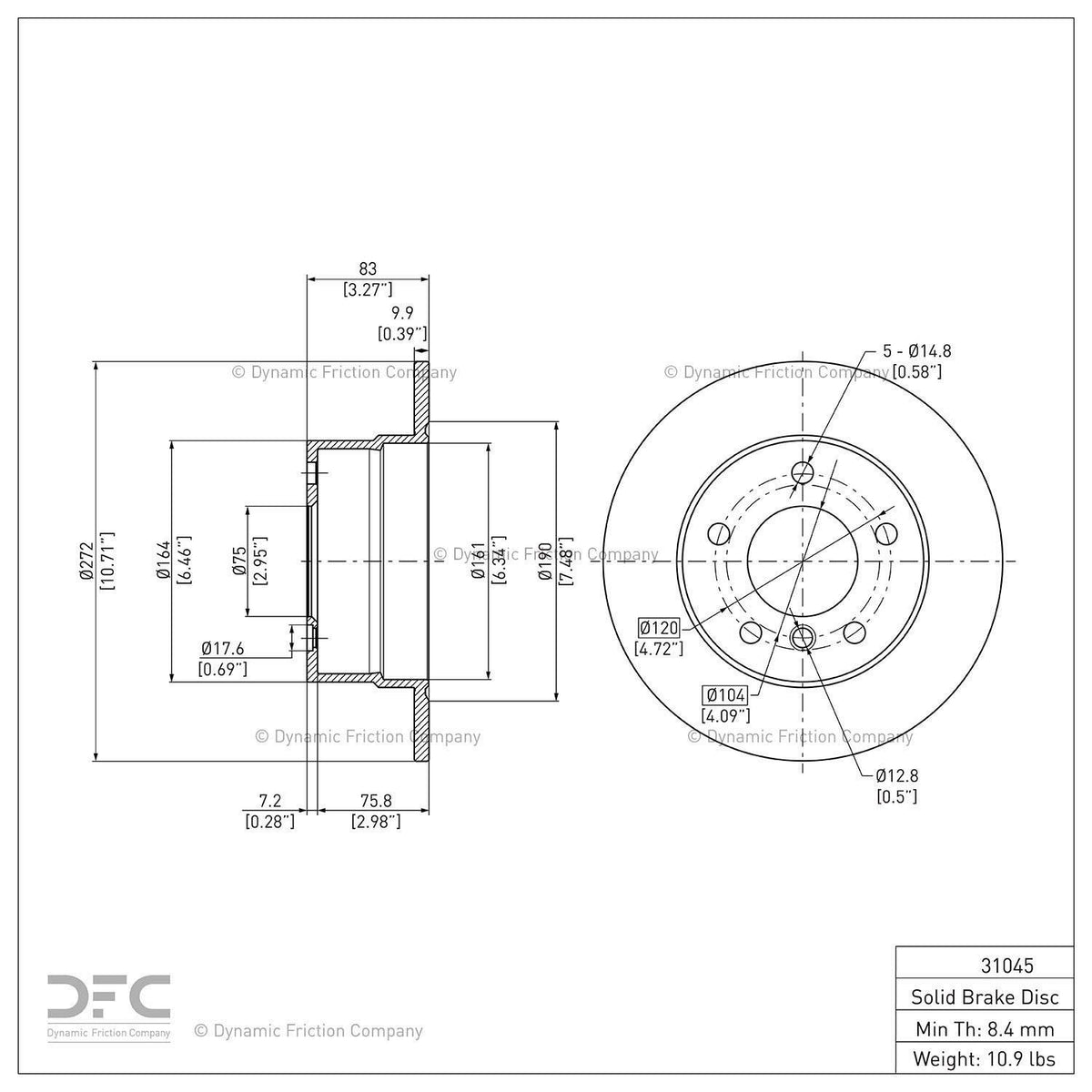 Dynamic Friction 604-31045 Rear Brake Rotor