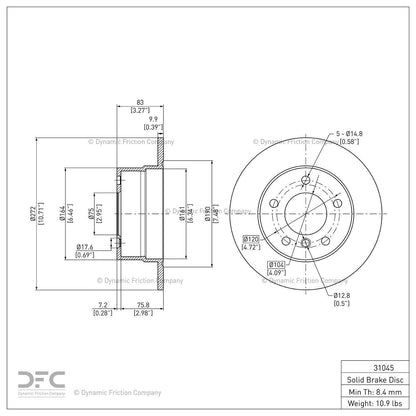Dynamic Friction 604-31045 Rear Brake Rotor