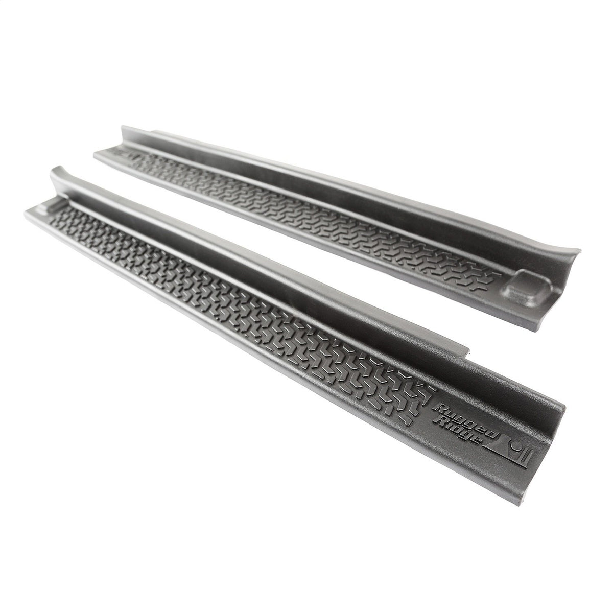RUGGED RIDGE 11216.21 Rugged Ridge All-Terrain Entry Guards - Fits 2007–2018 Jeep Wrangler JKU 4-Door - Trail-Ready Look & Scratch Protection - Black Thermoplastic - 4-Piece Set