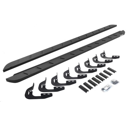 GO RHINO 63404787SPC Go Rhino RB10 Slim Running Boards & Brackets | Galvanized Steel, Textured Black | 63404787SPC | Fits 2014-2018 Chevrolet Silverado/GMC Sierra 1500 Crew Cab (See Description)