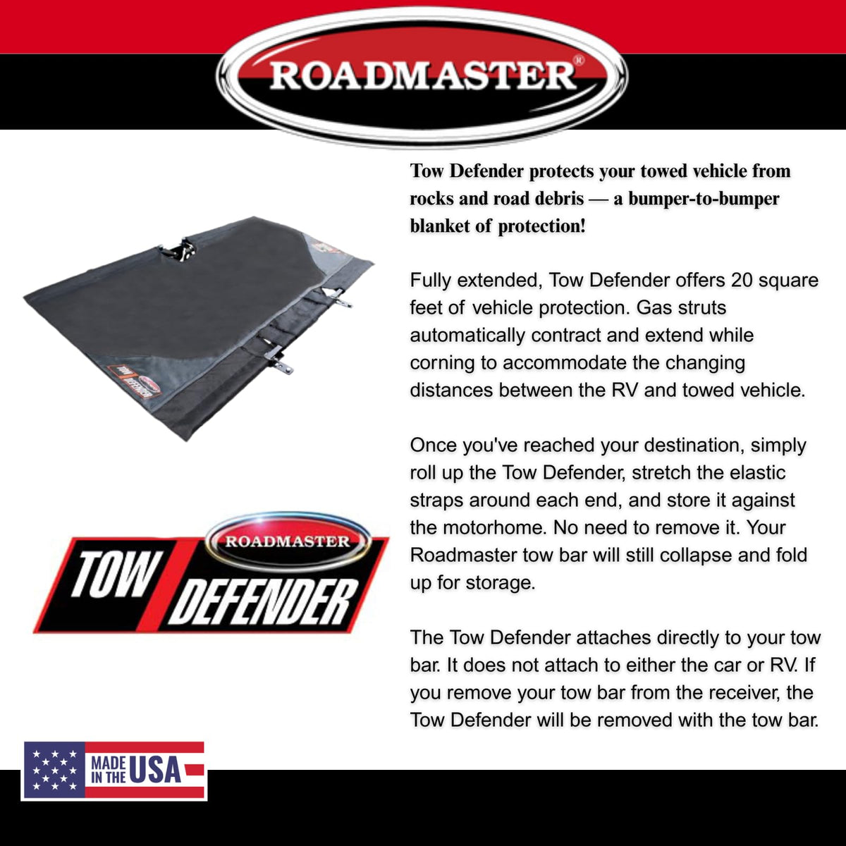 ROADMASTER 4750 Roadmaster 4750 Tow Defender Rock Shield fits Direct Connect and Blue Ox/Demco Baseplates | Maximum Protection | Easy Installation | Lightweight and Compact | Made in the USA