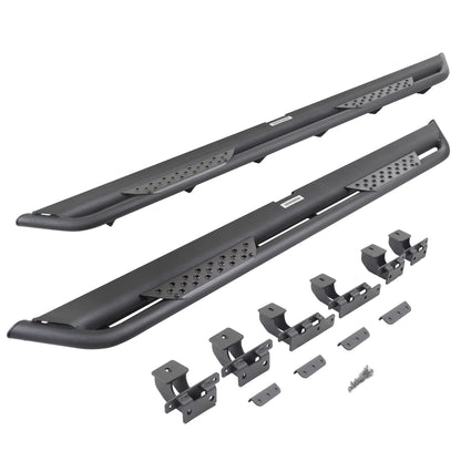 GO RHINO DT4506T Go Rhino Dominator Xtreme DT Sidesteps & Brackets | Mild Steel, Textured Black | DT4506T | Fits 2018-2024 Jeep Wrangler JLU, 4-Door