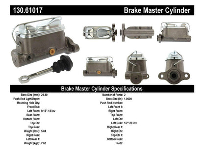 CENTRIC PARTS 130.61017 Centric Parts 130.61017 PREMIUM BRAKE MASTER CYLINDER