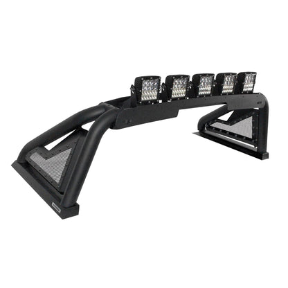 GO RHINO 911610T Go Rhino Sport Bar 2.0 w/Power Actuated Retractable Light Mount | Mild Steel, Textured Black | 911610T | Fits 2019-2023 Chevrolet/GMC Silverado/Sierra 1500; 2022 Silverado 1500 LTD