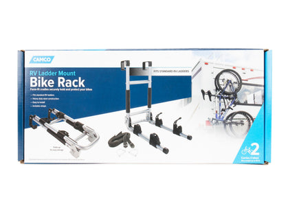 CAMCO 51492 Camco RV Camper Ladder Mount Folding Bike Rack, Heavy-Duty Steel, 51492
