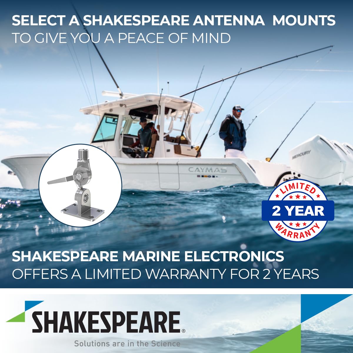 SHAKESPEARE 4187 Shakespeare 4187HD Stainless Steel Heavy Duty Ratchet Mount