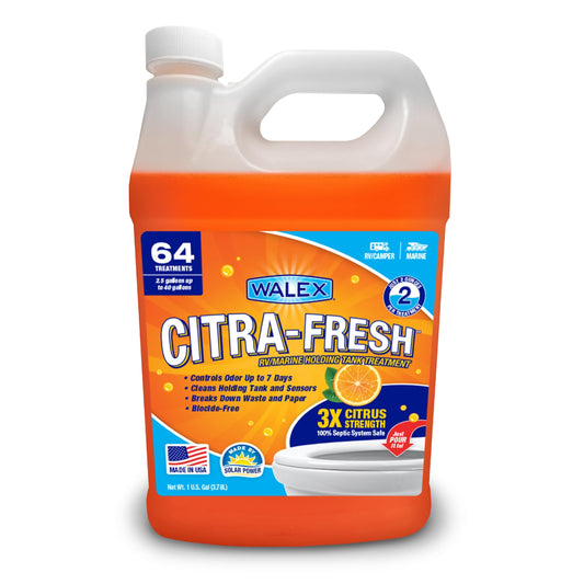 WALEX CITRAFR1G Walex Citra-Fresh Liquid RV Toilet Treatment - Citrus Scent, 1 Gallon