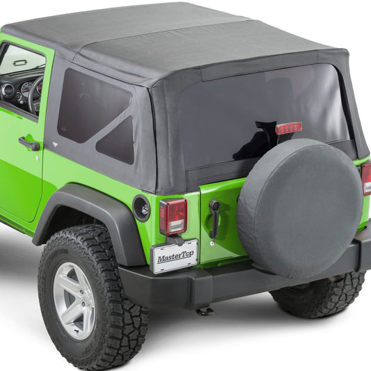 MASTERTOP 15101335 MasterTop Fabric Only Soft Top - Fits Jeep Wrangler JK 2-Door 2007-2012 - Jeep Wrangler Soft Top 2 Door Jeep Wrangler JK Soft Top 2 Door Jeep JK Soft Top 2 Door (Fabric Only, Black Diamond)