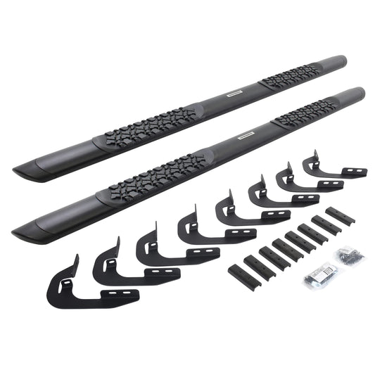 GO RHINO V3405880T Go Rhino V-Series V3 5" Side Steps & Mounting Brackets | V3405880T | Fits 2014-2019 Chevrolet Silverado & GMC Sierra 1500, 2500 HD, 3500 HD Double Cab (See Description)