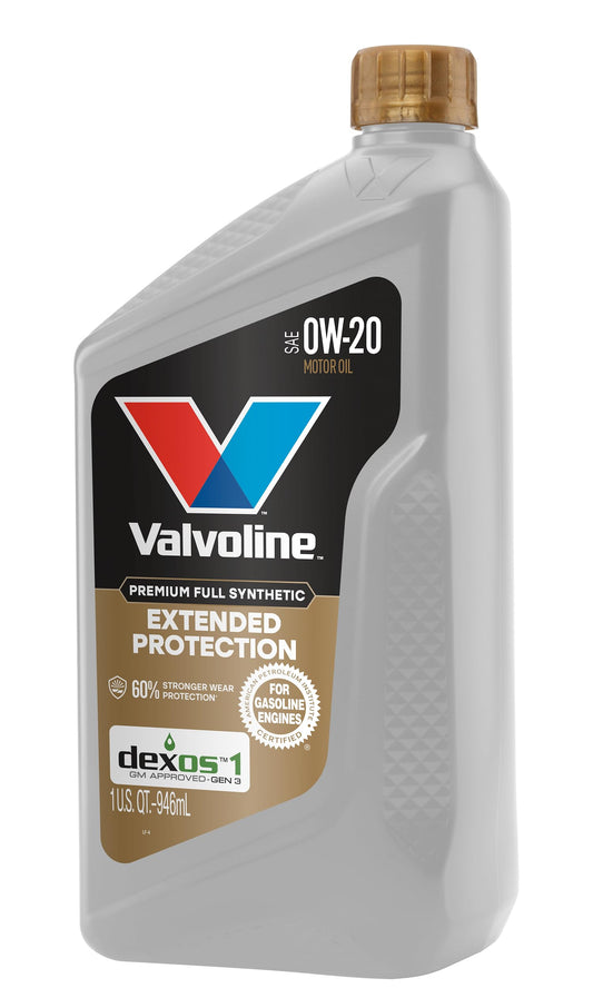 VALVOLINE 891682 Valvoline Extended Protection Full Synthetic Motor Oil SAE 0W-20 1 QT