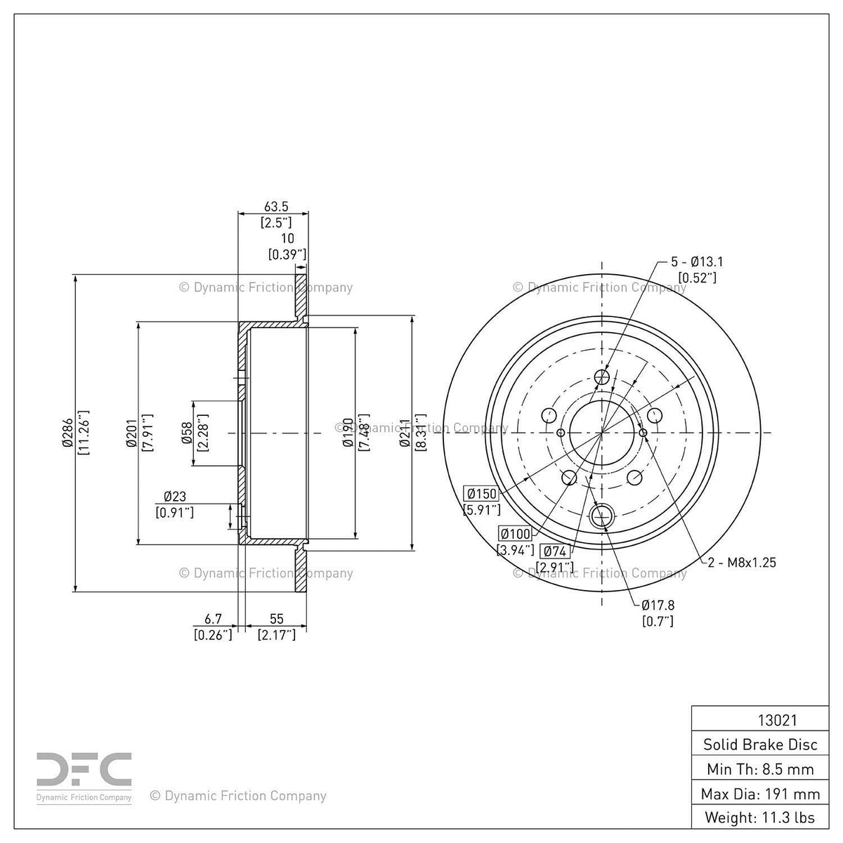 Dynamic Friction 604-13021 Rear Brake Rotor