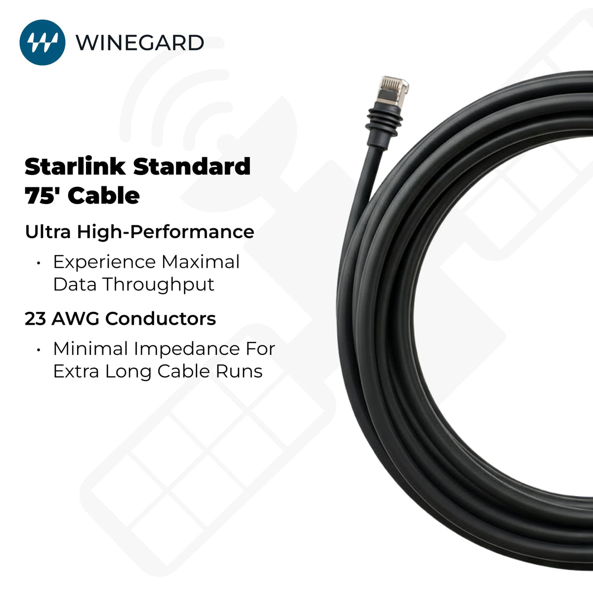 WINEGARD SD-075C Winegard Heavy-Duty Cable for Starlink Standard SD-075C - 75ft - Black