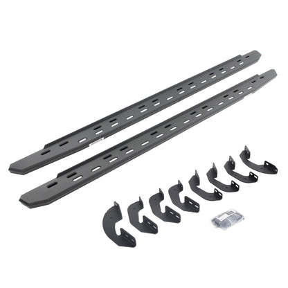 GO RHINO 69641687SPC Go Rhino RB30 Slim Running Boards & Brackets | Galvanized Steel, Textured Black | 69641687SPC | Fits 2007-2021 Toyota Tundra Crew Max Pickup