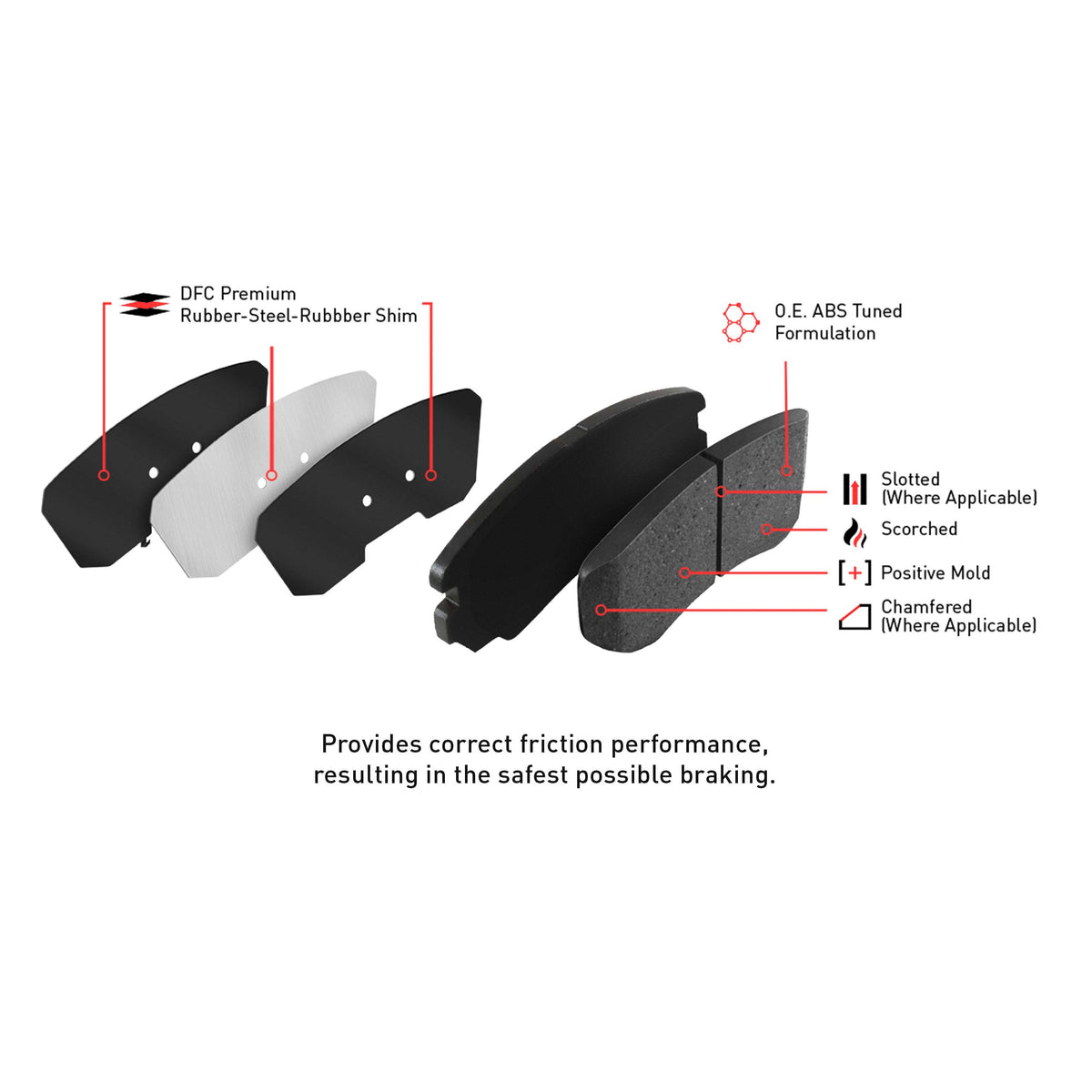 Dynamic Friction 1551-1989-10 ADVANCED BRAKE PADS-CERAMIC