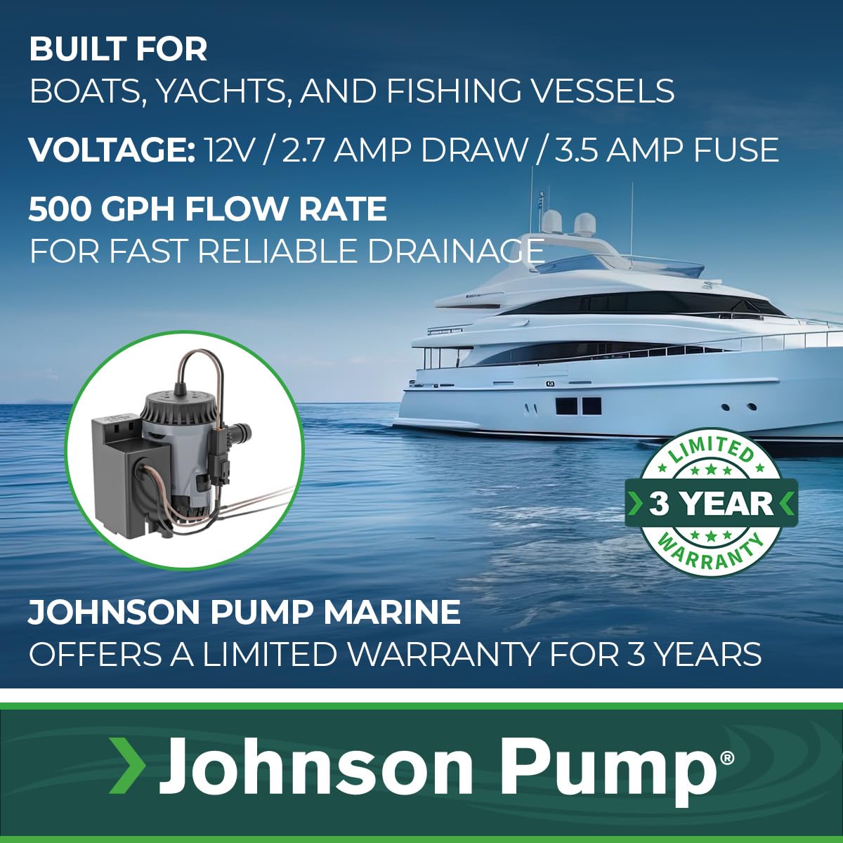 JOHNSON PUMP 10-13637-01 Johnson Pump 10-13637-01 Aqua Void Electro-Mag Combo - 12V, 500 GPH