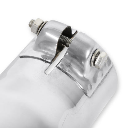 FLOWMASTER 15365 Flowmaster 15365 Exhaust Tip - 4.00 in. Rolled Angle Polished SS fits 2.50 in. Tubing - Clamp On