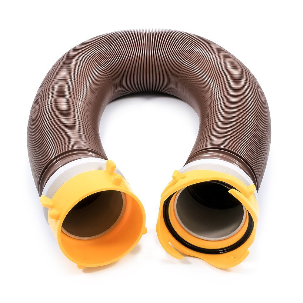 CAMCO 39623 Camco 39623 Revolution 10' Sewer Hose Extension - Heavy Duty Design with Pre- Attached Swivel Lug and Bayonet Fittings, Easy to Use and Compresses for Simple Storage, Brown