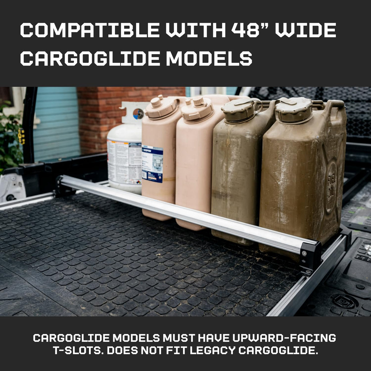CARGOGLIDE C0050-BAR48-ALM Cross Bar Kit for 48" CargoGlide | Includes 1 Cross Bar and 1 Footer Kit | for Full-Size Truck Only