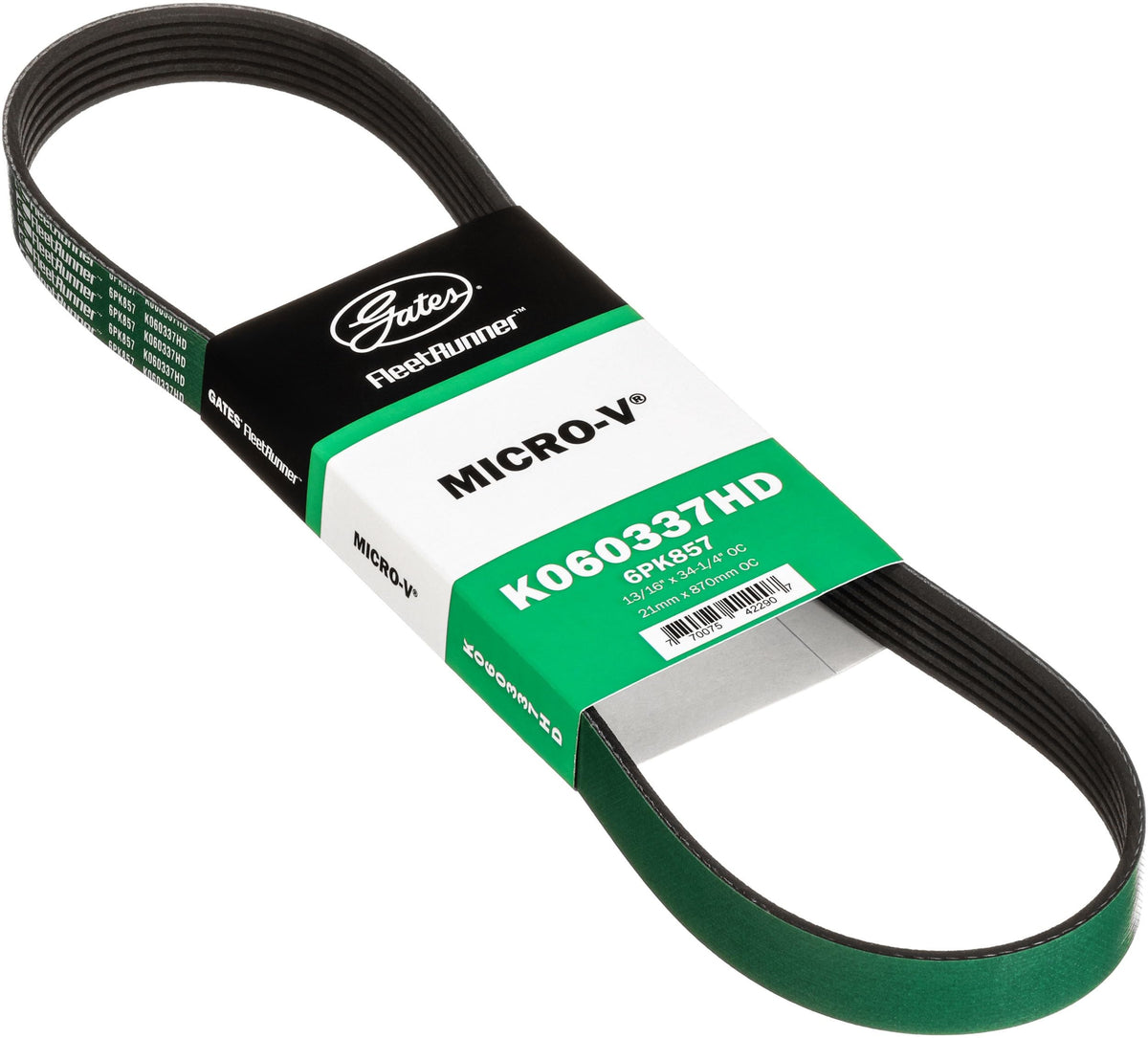 Gates K060337HD FleetRunner Micro-V Serpentine Drive Belt