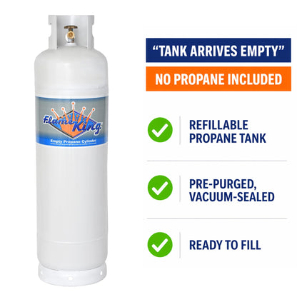 FLAME KING YSN60LB Flame King 60LB POL Steel Propane Tank Refillable Cylinder for RV, Lunch Truck