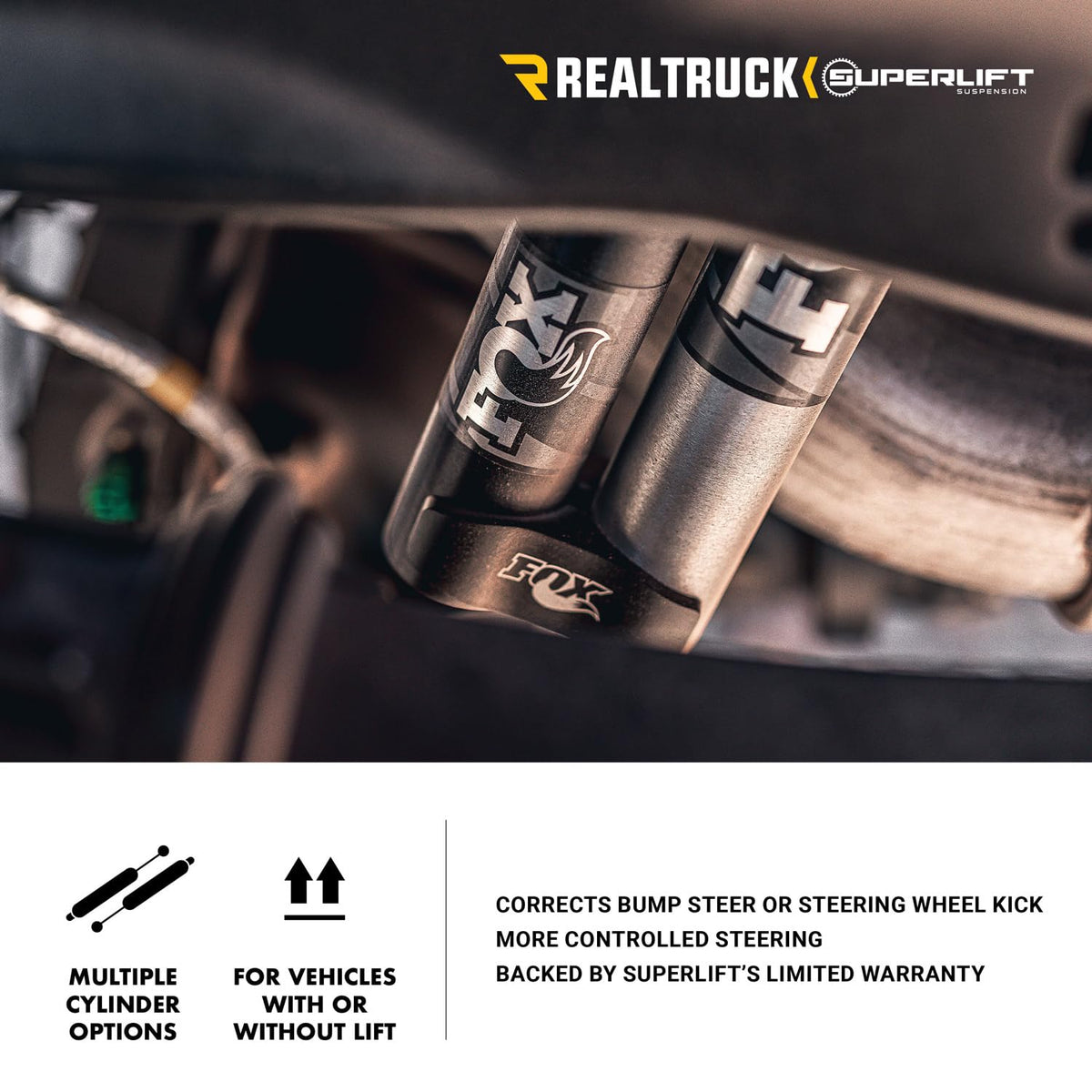 SUPERLIFT 92740 SUPERLIFT SUSPENSION Dual Stabilizer Kit for Ford F-250/F-350 | King 2.0 Series Cylinders | 92740 | Fits 2005-2022 Ford F-250 / F-350 with No Lift to Any Lift Height