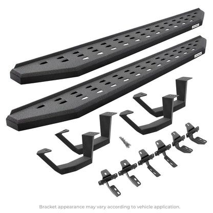 GO RHINO 6941768020T Go Rhino RB20 Running Boards, Mounting Brackets, & 2 Pair of Drop Steps | Galvanized Steel, Protective Bedliner Coating | 6941768020T | Fits 1999-2016 Ford F-250, F-350 Super Cab Pickup
