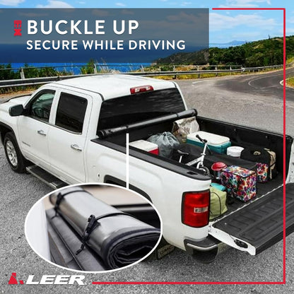 LEER 610338 LEER SR250 Soft Rolling Tonneau Cover, Fits 2022-2026 Toyota Tundra with 6'6" Truck Bed