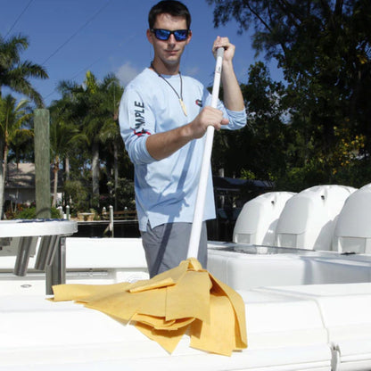 Shurhold 1117XL Shurhold 72" Extra Large Water Sprite Deck Mop Bamboo Handle, Absorbent PVA Head for Boat Deck Cleaning, Quick-Dry Mop Head Design, Marine Use