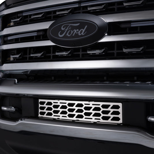 Putco 82172 Putco Bumper Grille Inserts Fits Ford Super Duty 2023-2025 Hex Shield Design Polished Stainless Steel, 82172