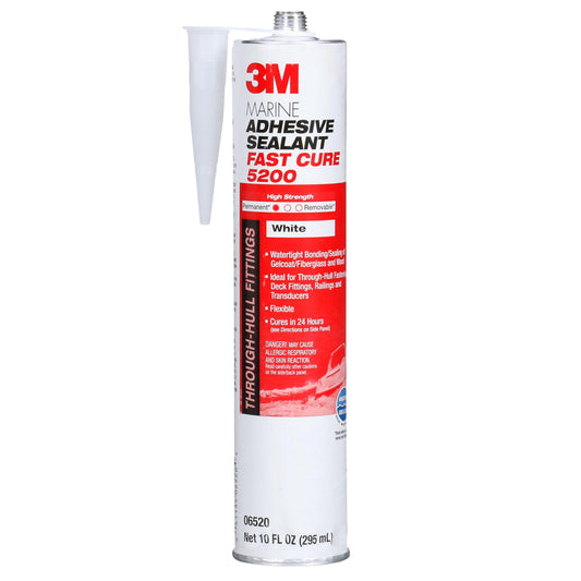 3M 06520 3M Marine Adhesive Sealant 5200FC Fast Cure, White, 10 fl oz Cartridge