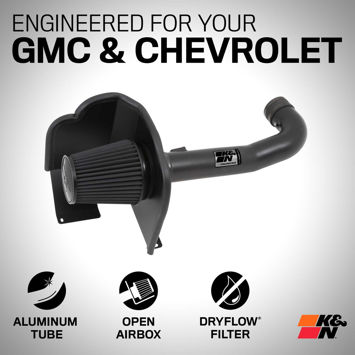 K&N 71-3082 Cold Air Intake System: Dry-Flow Air Filter